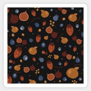 Fruit pattern (black) Sticker